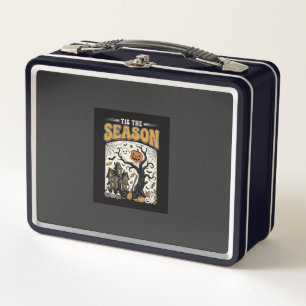 Halloween Tis The Season Haunted House Design_1 Metal Lunch Box