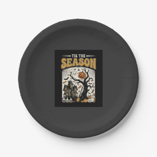 Halloween Tis The Season Haunted House Design_1 Paper Plates