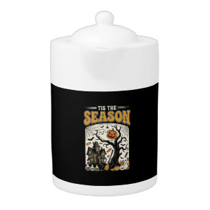 Halloween Tis The Season Haunted House Design_1 Teapot