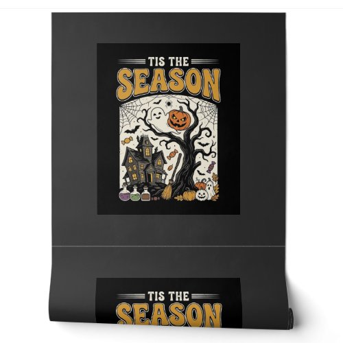 Halloween Tis The Season Haunted House Design_1 Wallpaper