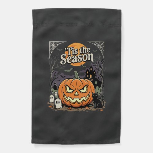 Halloween Tis the Season Pumpkin Cat Design_1 Garden Flag