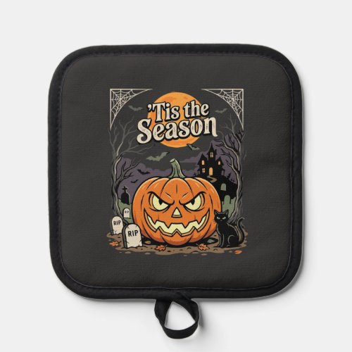 Halloween Tis the Season Pumpkin Cat Design_1 Pot Holder