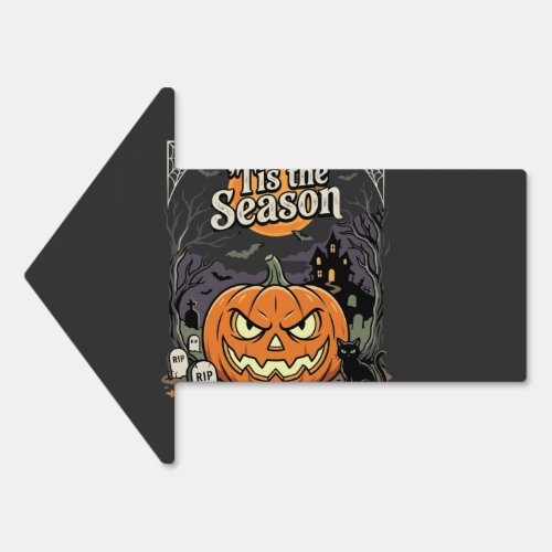 Halloween Tis the Season Pumpkin Cat Design_1 Sign