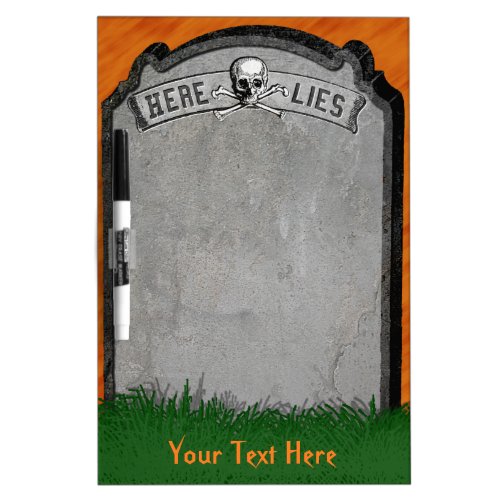 Halloween Tombstone Grave Skull Crossbones Dry_Erase Board