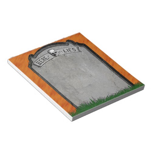 Halloween Tombstone Grave Skull Crossbones Notepad