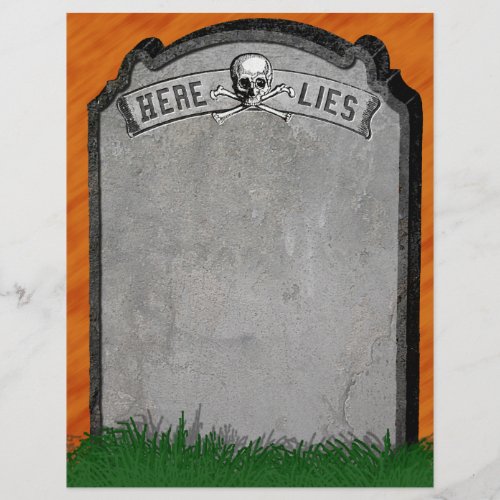 Halloween Tombstone Grave Skull Crossbones Paper