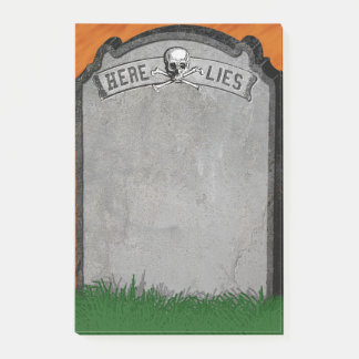 Halloween Tombstone Grave Skull Crossbones Post-it Notes