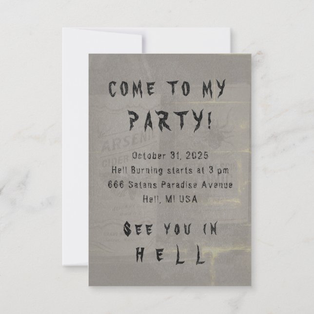 Halloween Tonic CHANGE COLOR - Invitations / RSVP (Back)