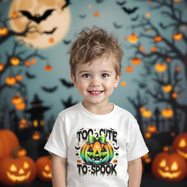 Halloween Too Cute To Spook Coquette Pumpkin Baby T-Shirt (Creator Uploaded)