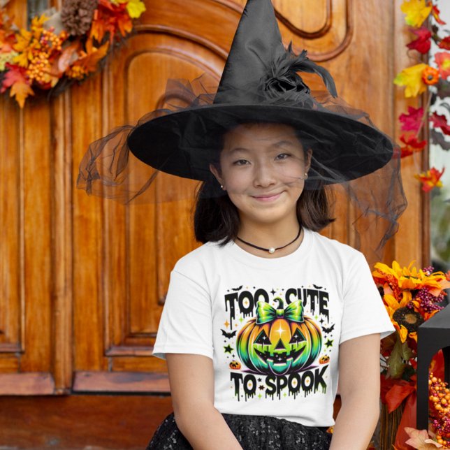 Halloween Too Cute To Spook Coquette Pumpkin T-Shirt (Creator Uploaded)