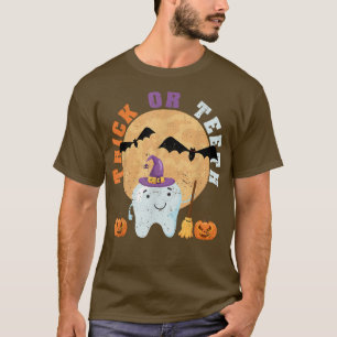 Halloween Tooth Hat Dentist Dental Assistant Trick T-Shirt