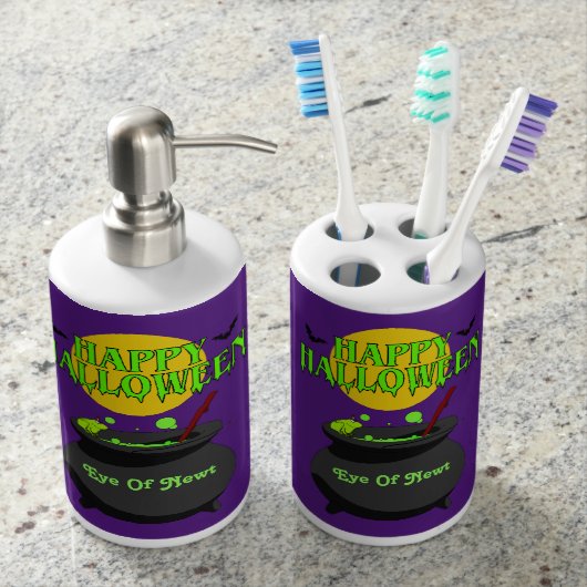 Halloween Toothbrush Holder & Soap Pump Set (Front)