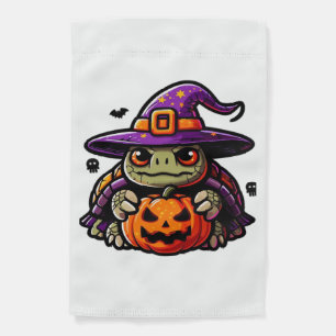 Halloween Tortoise Turtle Witch Hat Costume Spooky Garden Flag