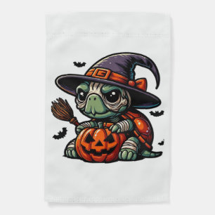 Halloween Tortoise Turtle Witch Hat Costume Spooky Garden Flag