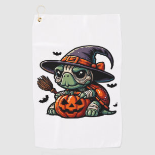 Halloween Tortoise Turtle Witch Hat Costume Spooky Golf Towel