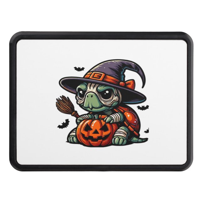 Halloween Tortoise Turtle Witch Hat Costume Spooky Hitch Cover (Front)