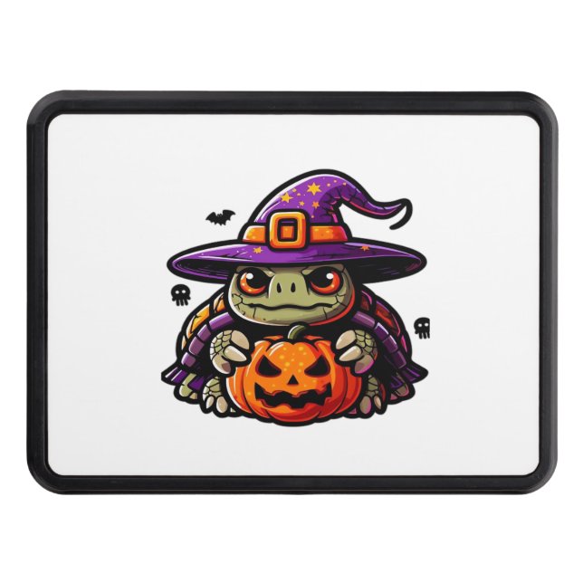 Halloween Tortoise Turtle Witch Hat Costume Spooky Hitch Cover (Front)
