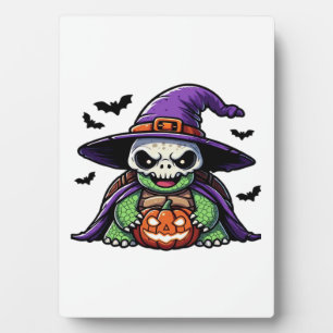 Halloween Tortoise Turtle Witch Hat Costume Spooky Plaque