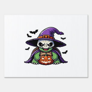 Halloween Tortoise Turtle Witch Hat Costume Spooky Sign