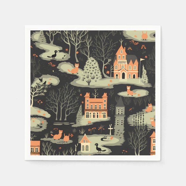 Halloween Town 5 Napkins (Front)