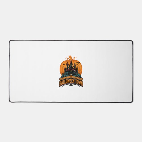 Halloween Town Vintage Haunted Castle Pumpkin Desi Desk Mat