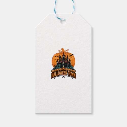 Halloween Town Vintage Haunted Castle Pumpkin Desi Gift Tags