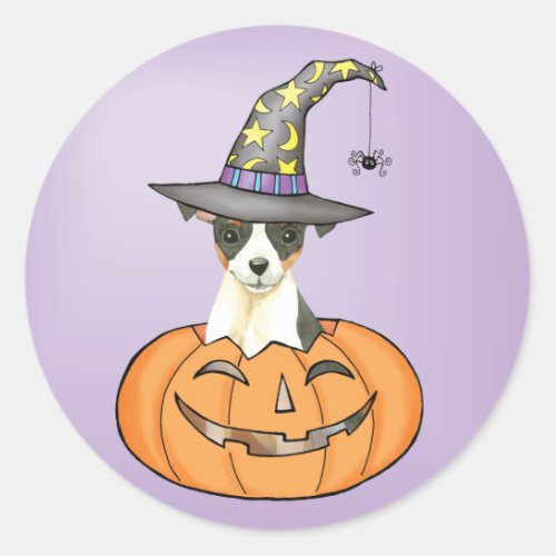 Halloween Toy Fox Terrier Classic Round Sticker