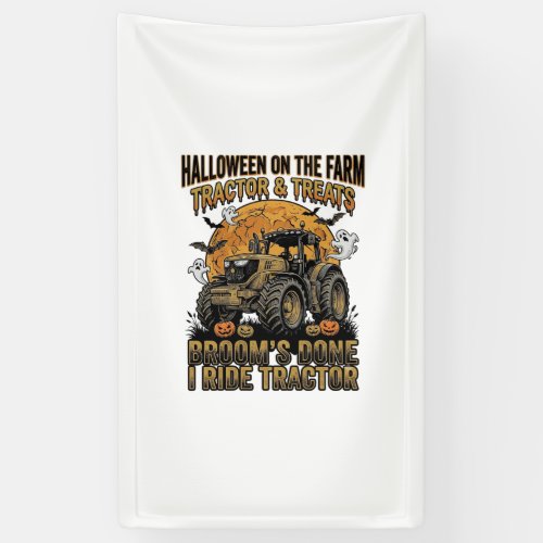 Halloween Tractor Shirt Funny Farm Witch Ride Desi Banner