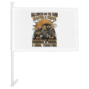 Halloween Tractor Shirt Funny Farm Witch Ride Desi Car Flag