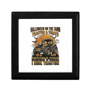 Halloween Tractor Shirt Funny Farm Witch Ride Desi Gift Box