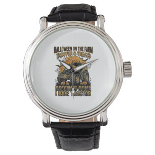 Halloween Tractor Shirt Funny Farm Witch Ride Desi Watch