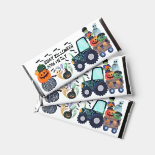 Halloween tractor Trick o treat bats spooky Hershey Bar Favors