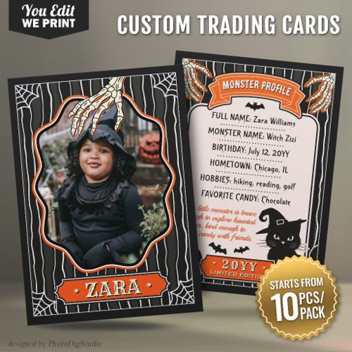 Halloween Trading Card, Monster Profile Photo Card