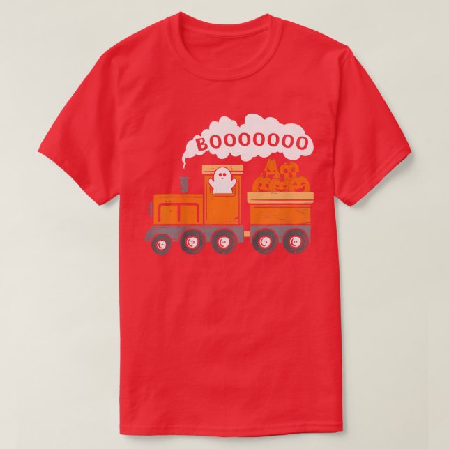 Halloween Train Boo Funny Ghost Pumpkin ToddlerBoy T-Shirt (Design Front)