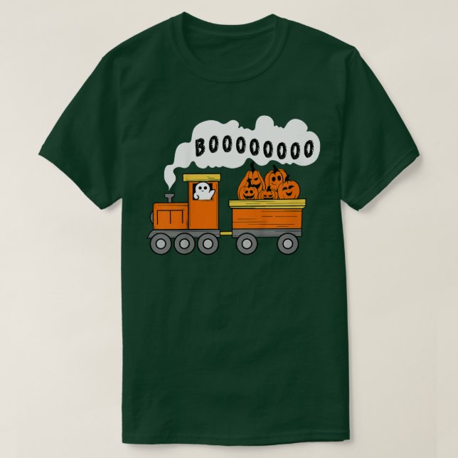 Halloween Train Boo Funny Ghost Pumpkin ToddlerBoy T-Shirt (Design Front)