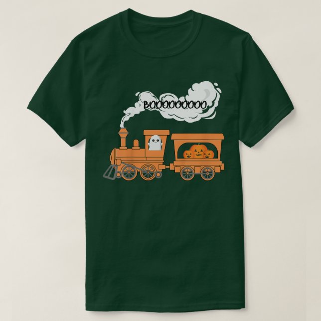 Halloween Train Boo Funny Ghost Pumpkin ToddlerBoy T-Shirt (Design Front)