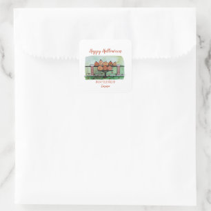 Halloween Treat Bag, Jack-o-lantern Gift Tag