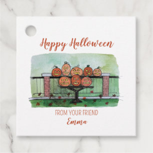 Halloween Treat Bag Tag, Jack-o-lantern Gift Tag