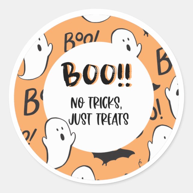 Halloween Treat Gift Sticker (Front)