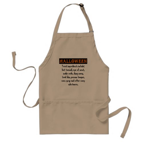 Halloween Treat Ingredients Scary Stuff Adult Apro Adult Apron