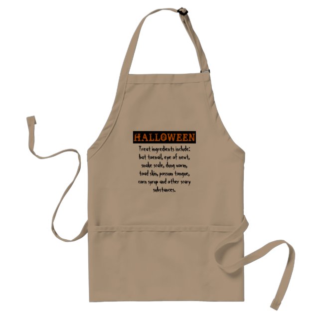 Halloween Treat Ingredients Scary Stuff Adult Apro Apron (Front)
