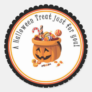Halloween Treat Just For You Gift Tag Sticker