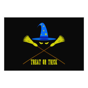 Halloween Treat Or Trick Black Photo Print