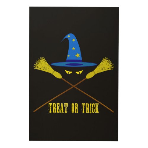 Halloween Treat Or Trick Black Wood Wall Decor