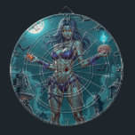 Halloween Treat or Zombie Girlfriend w Brains Dart Board<br><div class="desc">The graveyard was a world of shadows and silence, where the only sound was the whisper of the wind through the skeletal trees. In the center of this eerie landscape stood a figure that defied the very definition of life and death. Her skin was a strange, alluring blend of tan...</div>
