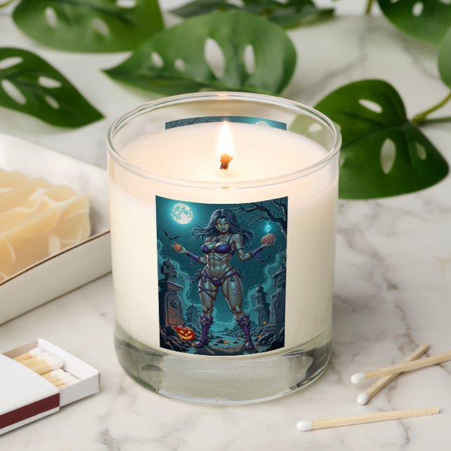 Halloween Treat or Zombie Girlfriend w Brains Scented Candle (Lit)