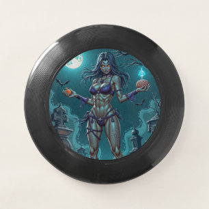 Halloween Treat or Zombie Girlfriend w Brains Wham-O Frisbee