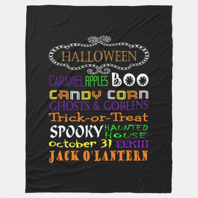 Halloween Treats And Frights Fleece Blanket (Front)