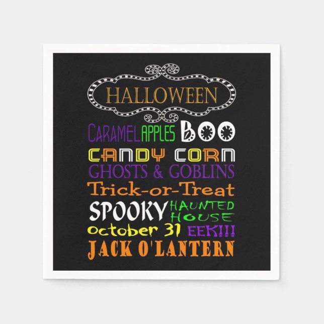 Halloween Treats And Frights Paper Napkins (Front)