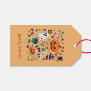 Halloween treats and party favors gift tags